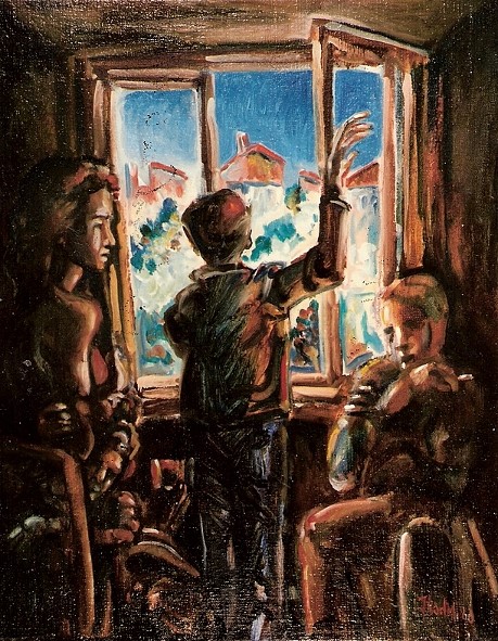 1983 'janela'  óleo,linho, 40x50cm (Verkauft)